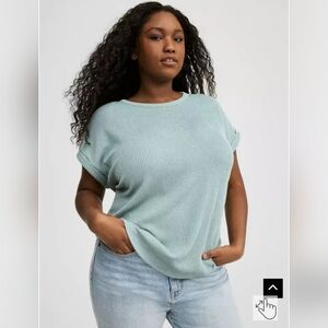 Torrid Light Blue Ribbed Top